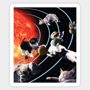 Cat Universe Galaxy Kitten Planets Solar Sun Earth Funny Sticker